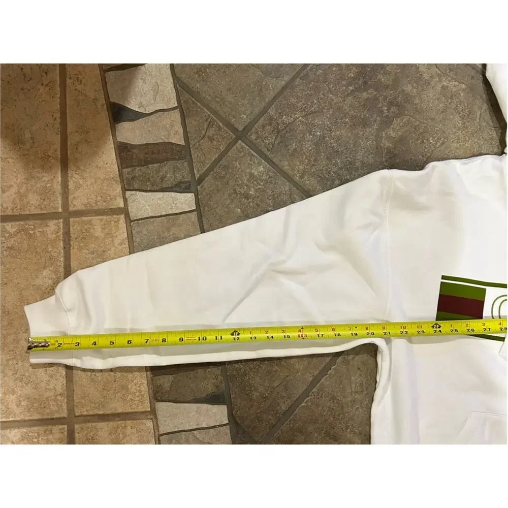 Men's Gucci cotton, hooded sweatshirt, green/red web stripe logo size large